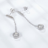 Boucles d\'oreilles en argent sterling S925, rondes et brillantes, en Moissanite, pendantes en diamant