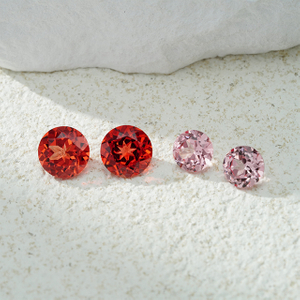 Pierres précieuses rondes taille brillant rose Padparadscha cultivées en laboratoire