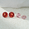 Pierres précieuses rondes taille brillant rose Padparadscha cultivées en laboratoire