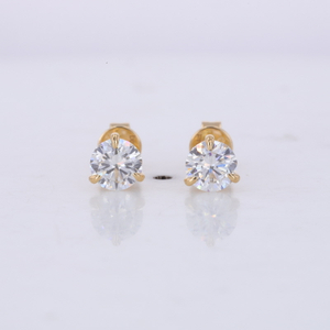 Boucle d'oreille en or jaune 18 carats avec diamants cultivés en laboratoire, ensemble Martini, 1 carat TW