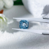 Diamant de couleur bleue fantaisie, taille Asscher, CVD, cultivé en laboratoire avec IGI