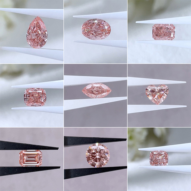 Forme fantaisie rose VVS VS diamant cultivé en laboratoire en vrac pour bijoux