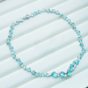 Collier de diamants de luxe en or blanc 14 carats, saphir Paraiba et moissanite cultivés en laboratoire, taille poire