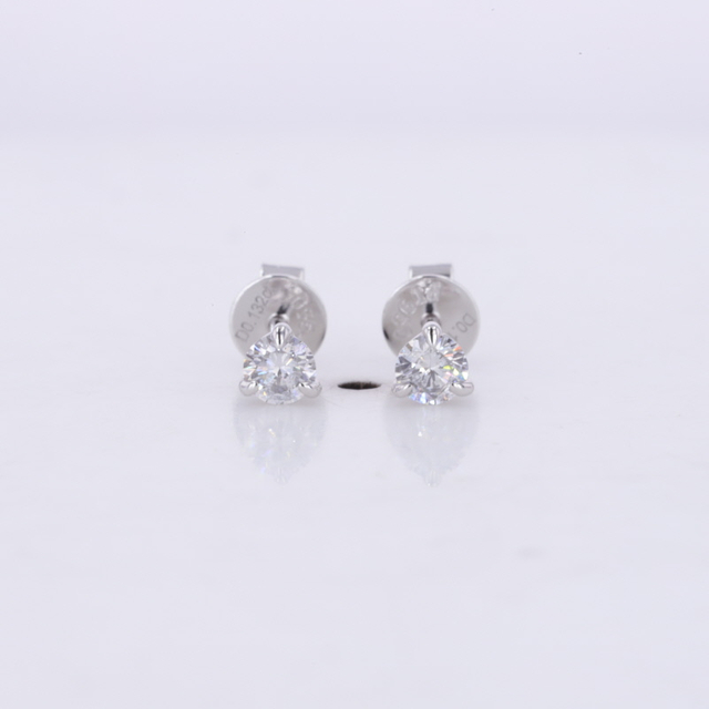 Boucles d'oreilles à tige en or platine 0,3 ct TW HPHT avec diamants cultivés en laboratoire 