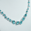 Collier de diamants de luxe en or blanc 14 carats, saphir Paraiba et moissanite cultivés en laboratoire, taille poire